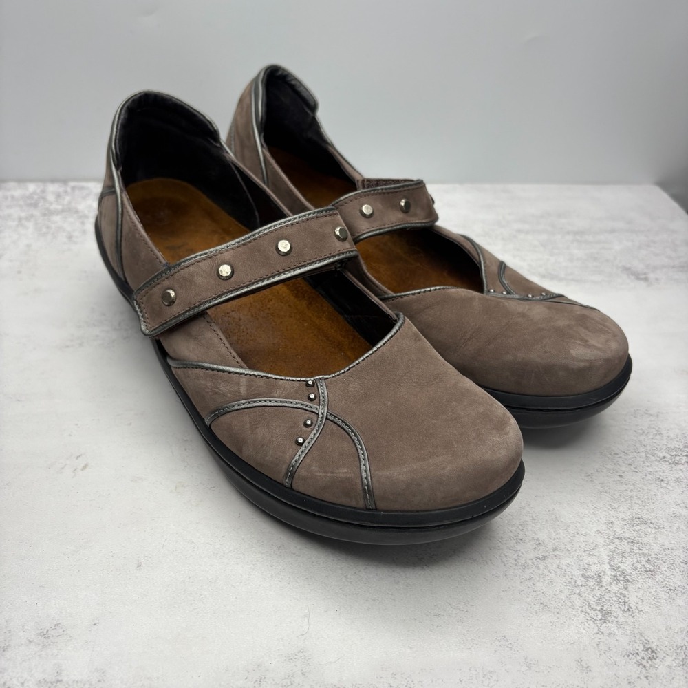 Naot Parakeet Mary Jane Shoes 41 US 10 Shiitake Sterling Nubuck Comfort Casual